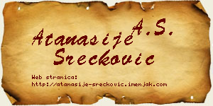 Atanasije Srećković vizit kartica